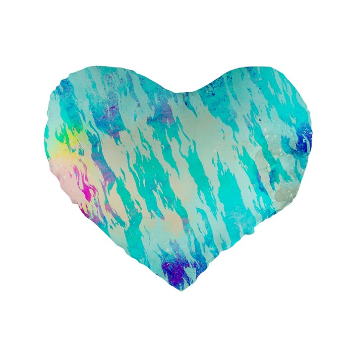 Blue Background Art Abstract Watercolor Standard 16  Premium Heart Shape Cushions