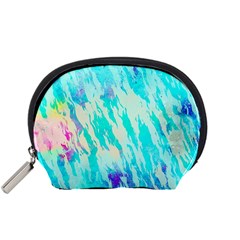 Blue Background Art Abstract Watercolor Accessory Pouches (small) 