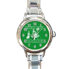  St  Patricks Day  Round Italian Charm Watch by Valentinaart