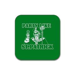  St  Patricks Day  Rubber Coaster (square)  by Valentinaart