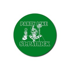  St  Patricks Day  Rubber Coaster (round)  by Valentinaart