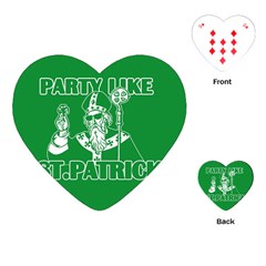  St  Patricks Day  Playing Cards (heart)  by Valentinaart