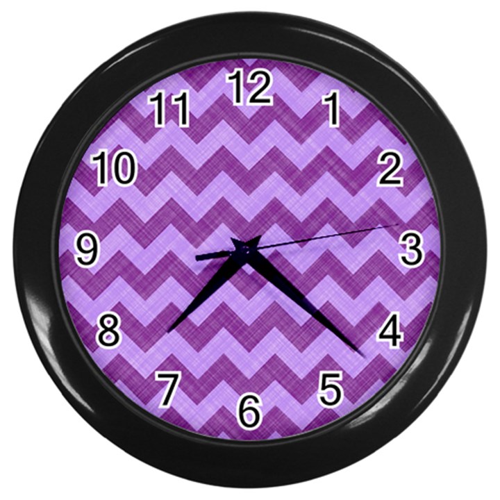 Background Fabric Violet Wall Clocks (Black)