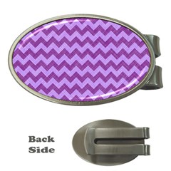 Background Fabric Violet Money Clips (oval)  by Nexatart