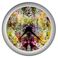 Background Art Abstract Watercolor Wall Clocks (silver)  by Nexatart