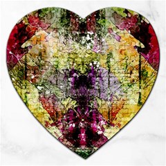 Background Art Abstract Watercolor Jigsaw Puzzle (heart) by Nexatart