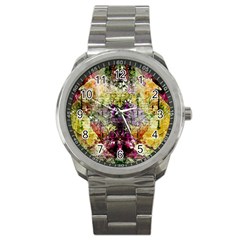 Background Art Abstract Watercolor Sport Metal Watch by Nexatart