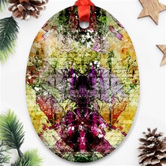 Background Art Abstract Watercolor Oval Ornament (two Sides)