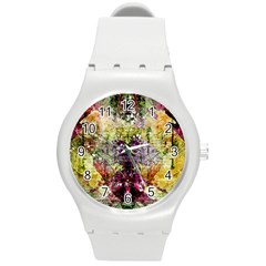 Background Art Abstract Watercolor Round Plastic Sport Watch (m) by Nexatart