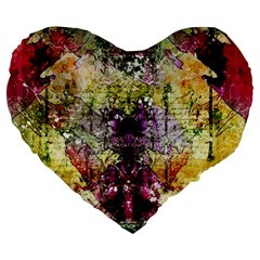 Background Art Abstract Watercolor Large 19  Premium Heart Shape Cushions by Nexatart