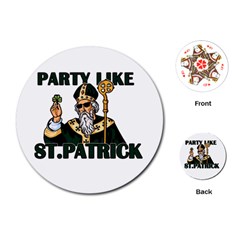  St  Patricks Day  Playing Cards (round)  by Valentinaart