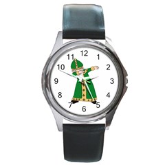  St  Patrick  Dabbing Round Metal Watch by Valentinaart