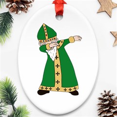  St  Patrick  Dabbing Ornament (oval) by Valentinaart