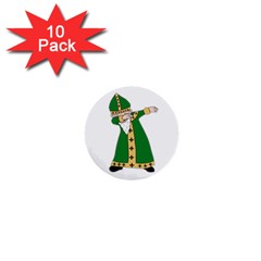  St  Patrick  Dabbing 1  Mini Buttons (10 Pack)  by Valentinaart