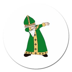  St  Patrick  Dabbing Magnet 5  (round) by Valentinaart