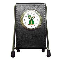  St  Patrick  Dabbing Pen Holder Desk Clocks by Valentinaart