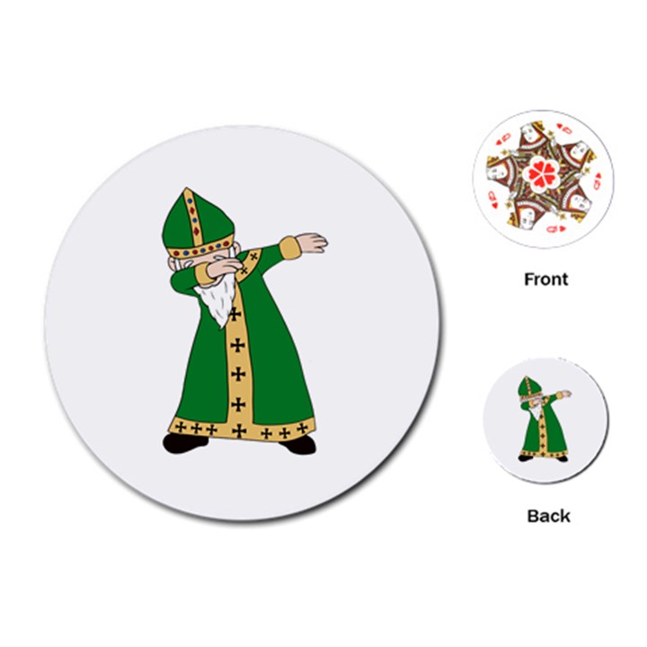  St. Patrick  Dabbing Playing Cards (Round) 