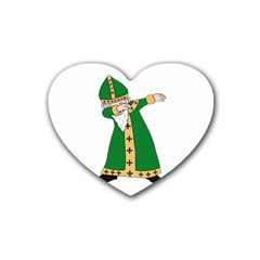  St  Patrick  Dabbing Rubber Coaster (heart)  by Valentinaart