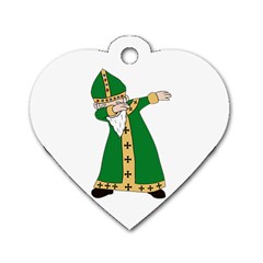  St  Patrick  Dabbing Dog Tag Heart (two Sides) by Valentinaart