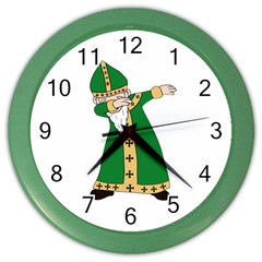  St  Patrick  Dabbing Color Wall Clocks by Valentinaart