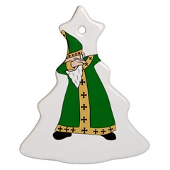  St  Patrick  Dabbing Christmas Tree Ornament (two Sides) by Valentinaart