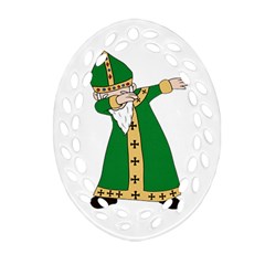  St  Patrick  Dabbing Oval Filigree Ornament (two Sides) by Valentinaart