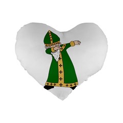  St  Patrick  Dabbing Standard 16  Premium Flano Heart Shape Cushions by Valentinaart