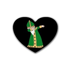  St  Patrick  Dabbing Heart Coaster (4 Pack)  by Valentinaart