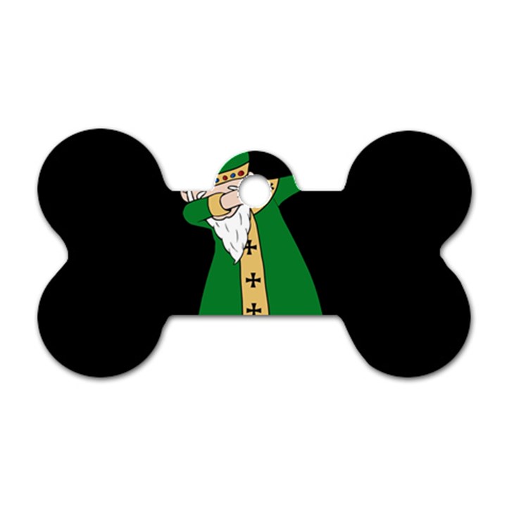  St. Patrick  Dabbing Dog Tag Bone (Two Sides)