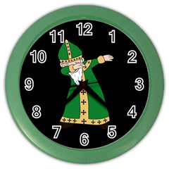  St  Patrick  Dabbing Color Wall Clocks by Valentinaart