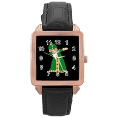  St  Patrick  Dabbing Rose Gold Leather Watch  by Valentinaart