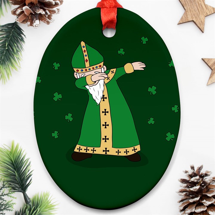  St. Patrick  Dabbing Ornament (Oval)