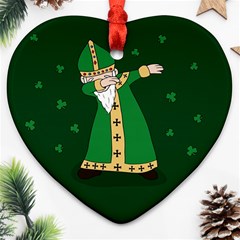  St  Patrick  Dabbing Ornament (heart) by Valentinaart