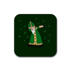  St  Patrick  Dabbing Rubber Coaster (square)  by Valentinaart