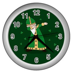  St  Patrick  Dabbing Wall Clocks (silver)  by Valentinaart