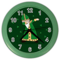  St  Patrick  Dabbing Color Wall Clocks by Valentinaart