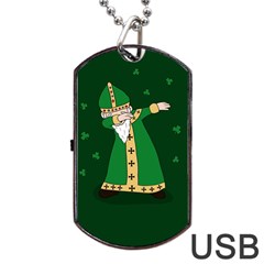  St  Patrick  Dabbing Dog Tag Usb Flash (one Side) by Valentinaart