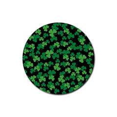 St  Patricks Day Clover Pattern Rubber Coaster (round)  by Valentinaart