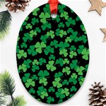 St. Patricks day clover pattern Oval Ornament (Two Sides) Back