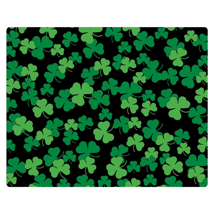 St. Patricks day clover pattern Double Sided Flano Blanket (Medium) 