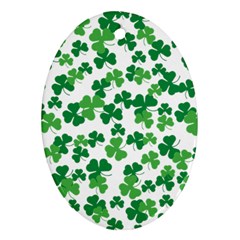 St  Patricks Day Clover Pattern Ornament (oval) by Valentinaart