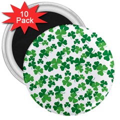 St  Patricks Day Clover Pattern 3  Magnets (10 Pack)  by Valentinaart