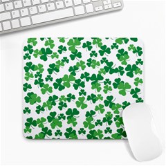 St  Patricks Day Clover Pattern Large Mousepads by Valentinaart