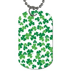 St  Patricks Day Clover Pattern Dog Tag (two Sides) by Valentinaart