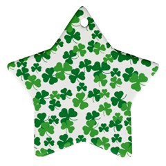 St  Patricks Day Clover Pattern Star Ornament (two Sides) by Valentinaart