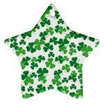 St. Patricks day clover pattern Star Ornament (Two Sides) Front