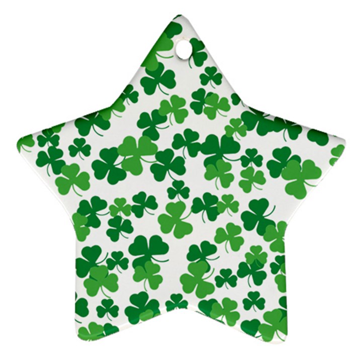 St. Patricks day clover pattern Star Ornament (Two Sides)