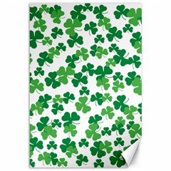 St  Patricks Day Clover Pattern Canvas 12  X 18   by Valentinaart