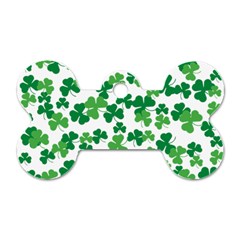 St  Patricks Day Clover Pattern Dog Tag Bone (one Side) by Valentinaart