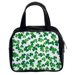 St  Patricks Day Clover Pattern Classic Handbags (2 Sides) by Valentinaart